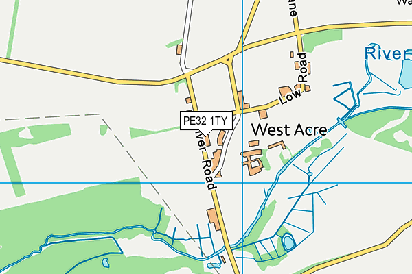 PE32 1TY map - OS VectorMap District (Ordnance Survey)