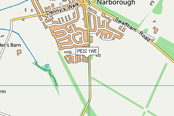 PE32 1WE map - OS VectorMap District (Ordnance Survey)