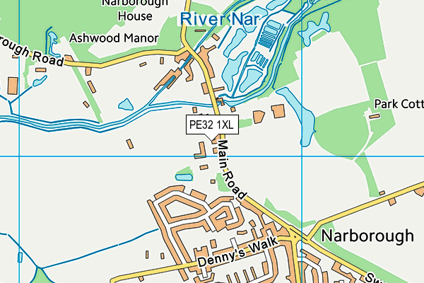 PE32 1XL map - OS VectorMap District (Ordnance Survey)