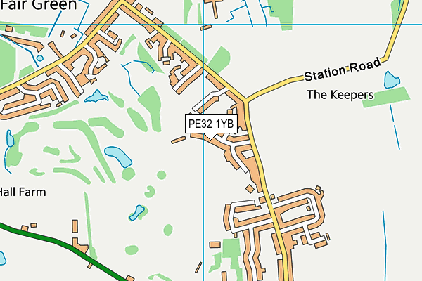 PE32 1YB map - OS VectorMap District (Ordnance Survey)