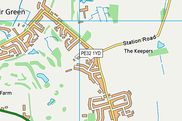 PE32 1YD map - OS VectorMap District (Ordnance Survey)