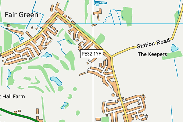 PE32 1YF map - OS VectorMap District (Ordnance Survey)