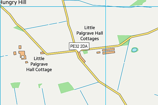 PE32 2DA map - OS VectorMap District (Ordnance Survey)