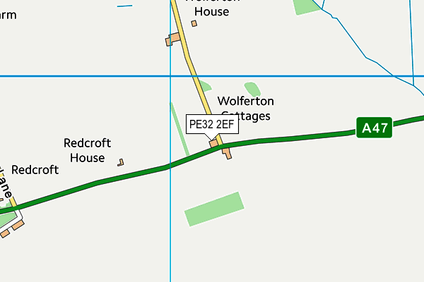 PE32 2EF map - OS VectorMap District (Ordnance Survey)