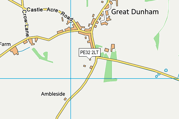 PE32 2LT map - OS VectorMap District (Ordnance Survey)