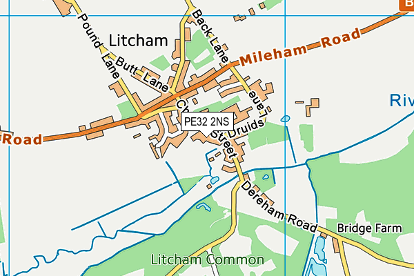 Litcham School (Secondary Site) map (PE32 2NS) - OS VectorMap District (Ordnance Survey)