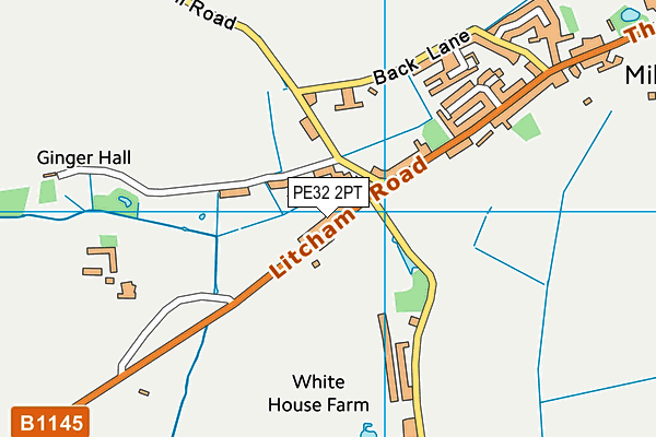 PE32 2PT map - OS VectorMap District (Ordnance Survey)