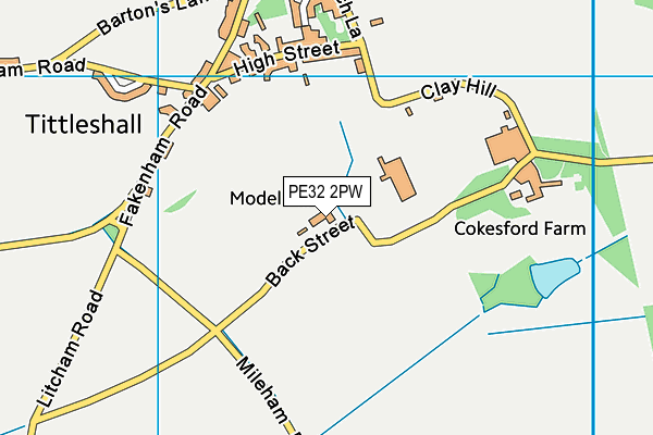 PE32 2PW map - OS VectorMap District (Ordnance Survey)