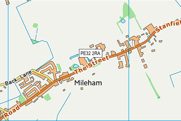 Mileham Playing Field map (PE32 2RA) - OS VectorMap District (Ordnance Survey)