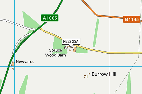 PE32 2SA map - OS VectorMap District (Ordnance Survey)