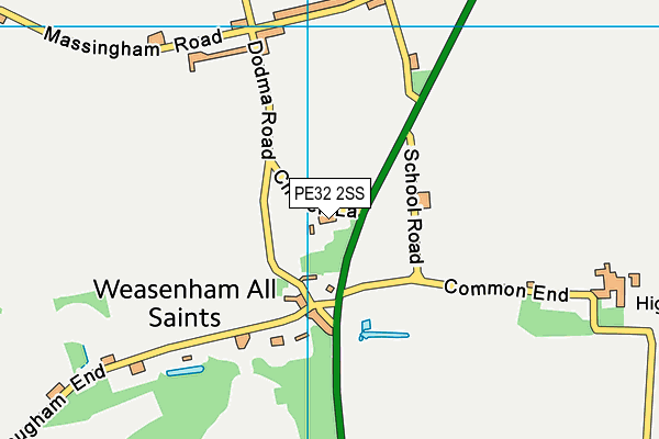 PE32 2SS map - OS VectorMap District (Ordnance Survey)