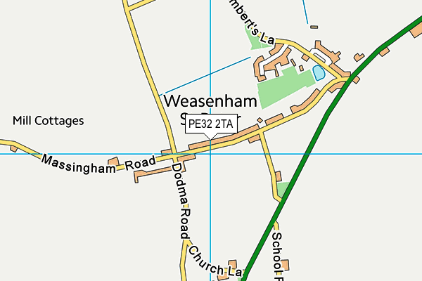 PE32 2TA map - OS VectorMap District (Ordnance Survey)