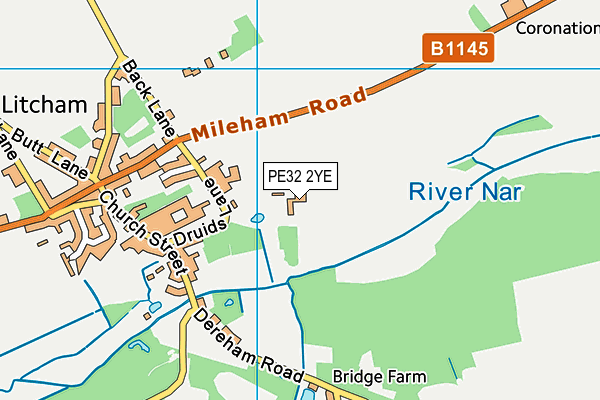 PE32 2YE map - OS VectorMap District (Ordnance Survey)