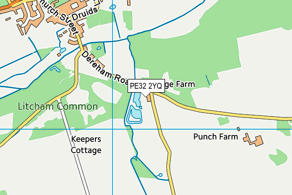 PE32 2YQ map - OS VectorMap District (Ordnance Survey)
