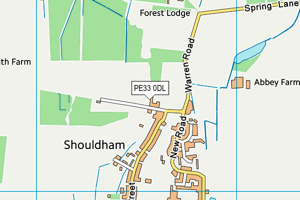 King George V Playing Field (Shouldham) map (PE33 0DL) - OS VectorMap District (Ordnance Survey)