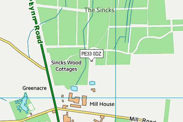 PE33 0DZ map - OS VectorMap District (Ordnance Survey)