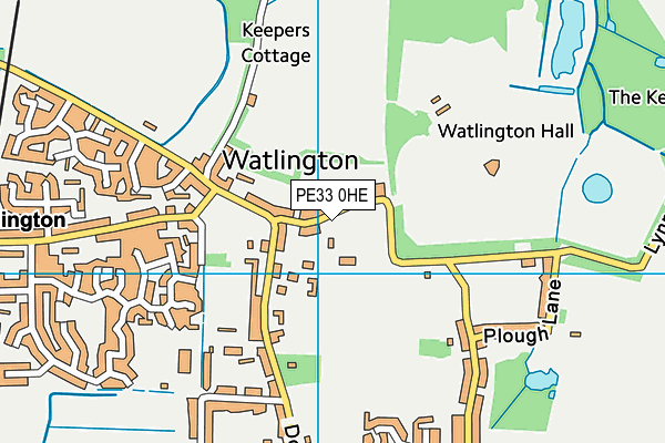 Watlington Recreation Ground map (PE33 0HE) - OS VectorMap District (Ordnance Survey)