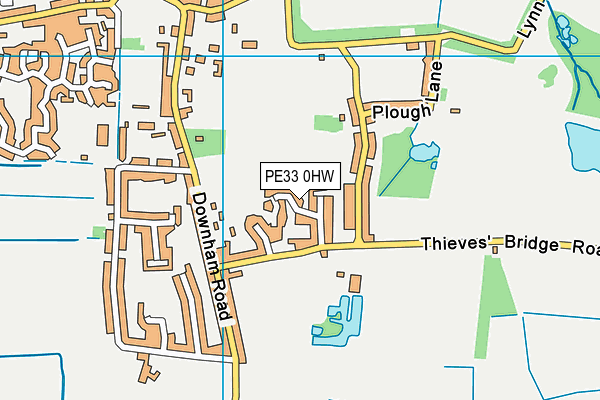 PE33 0HW map - OS VectorMap District (Ordnance Survey)