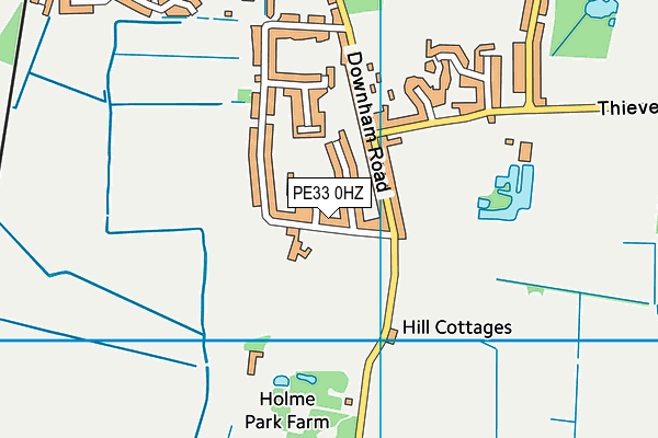 PE33 0HZ map - OS VectorMap District (Ordnance Survey)
