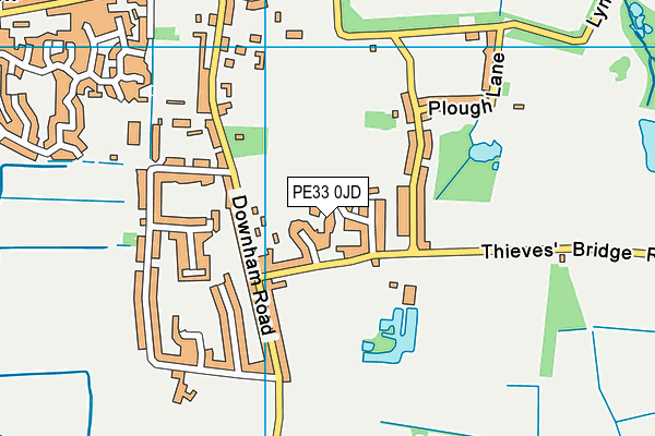 PE33 0JD map - OS VectorMap District (Ordnance Survey)