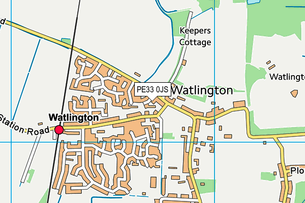 PE33 0JS map - OS VectorMap District (Ordnance Survey)