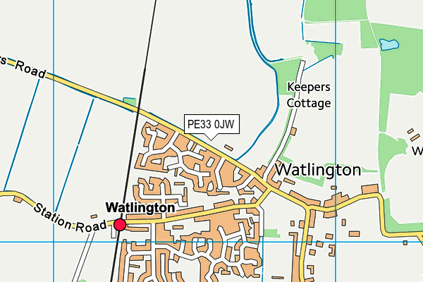 PE33 0JW map - OS VectorMap District (Ordnance Survey)