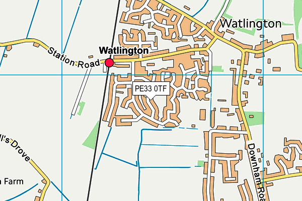 PE33 0TF map - OS VectorMap District (Ordnance Survey)