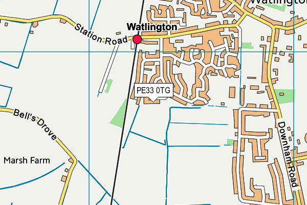 PE33 0TG map - OS VectorMap District (Ordnance Survey)