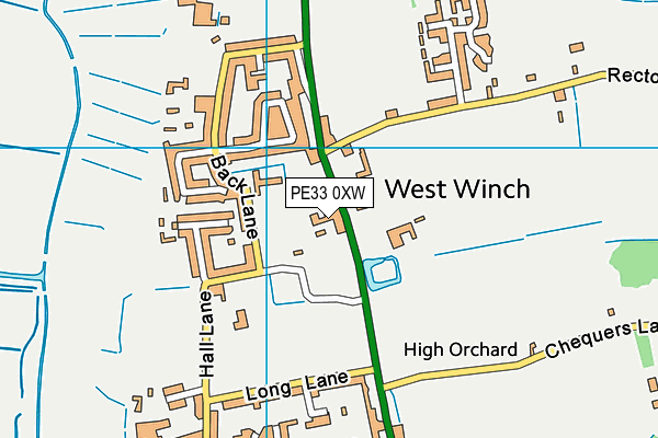 PE33 0XW map - OS VectorMap District (Ordnance Survey)