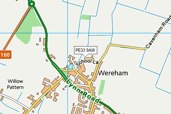 PE33 9AW map - OS VectorMap District (Ordnance Survey)