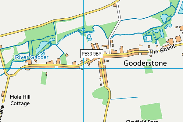 Gooderstone Cricket Club map (PE33 9BP) - OS VectorMap District (Ordnance Survey)