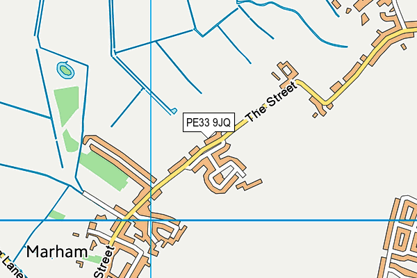Marham Coronation Playing Field map (PE33 9JQ) - OS VectorMap District (Ordnance Survey)
