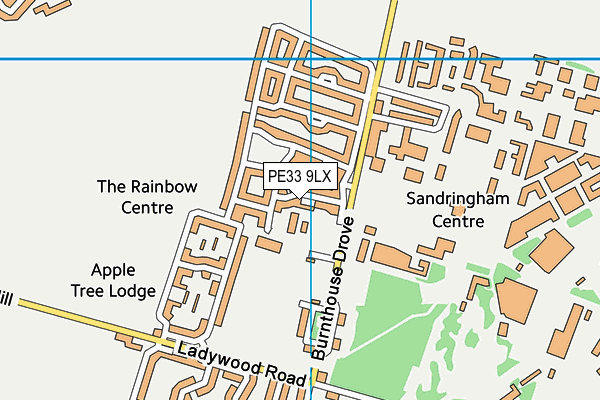 PE33 9LX map - OS VectorMap District (Ordnance Survey)