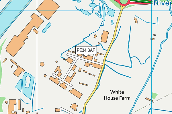PE34 3AF map - OS VectorMap District (Ordnance Survey)
