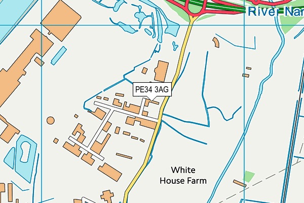 PE34 3AG map - OS VectorMap District (Ordnance Survey)