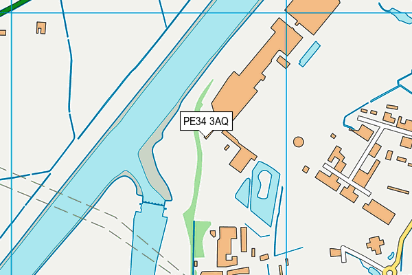 PE34 3AQ map - OS VectorMap District (Ordnance Survey)