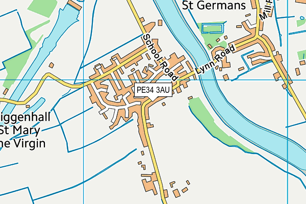 PE34 3AU map - OS VectorMap District (Ordnance Survey)