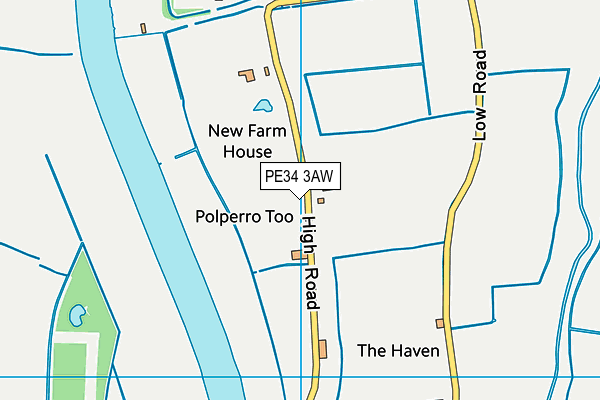 PE34 3AW map - OS VectorMap District (Ordnance Survey)