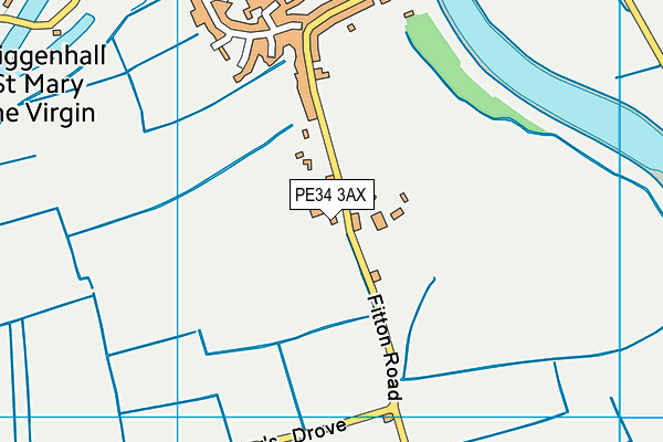 PE34 3AX map - OS VectorMap District (Ordnance Survey)