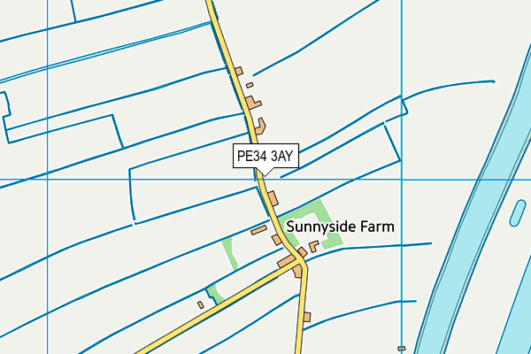 PE34 3AY map - OS VectorMap District (Ordnance Survey)