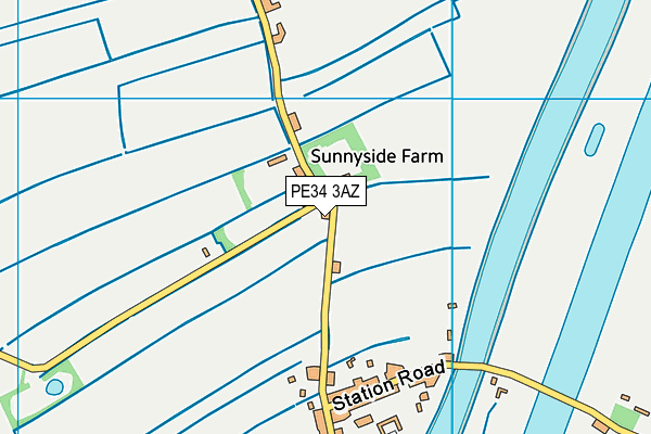 PE34 3AZ map - OS VectorMap District (Ordnance Survey)
