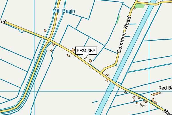 PE34 3BP map - OS VectorMap District (Ordnance Survey)