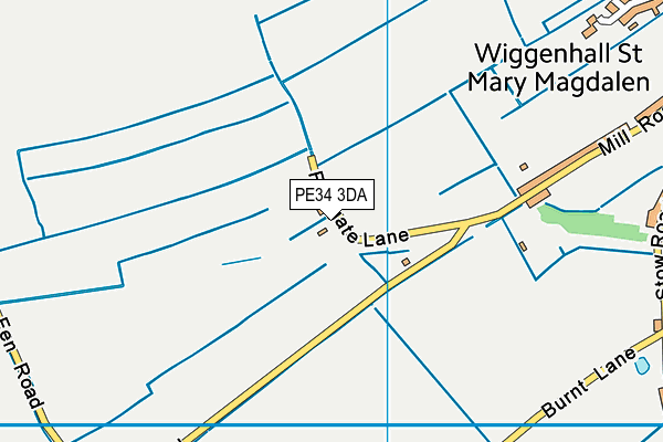 PE34 3DA map - OS VectorMap District (Ordnance Survey)