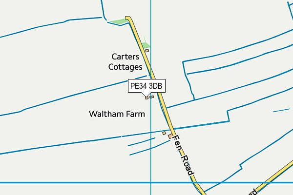 PE34 3DB map - OS VectorMap District (Ordnance Survey)