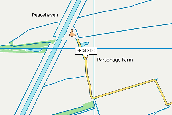 PE34 3DD map - OS VectorMap District (Ordnance Survey)