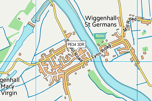 PE34 3DR map - OS VectorMap District (Ordnance Survey)