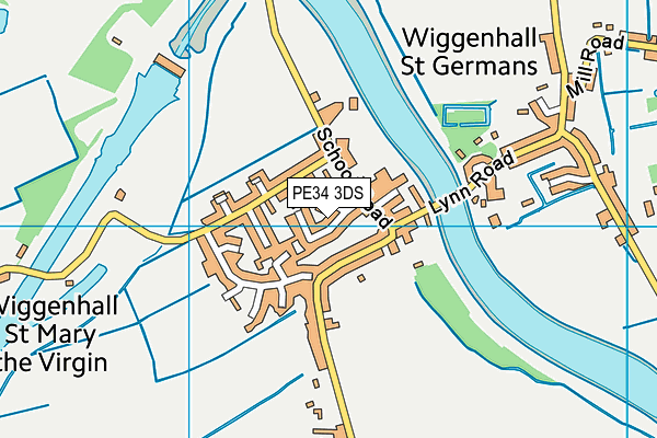PE34 3DS map - OS VectorMap District (Ordnance Survey)