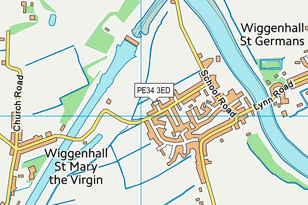 PE34 3ED map - OS VectorMap District (Ordnance Survey)