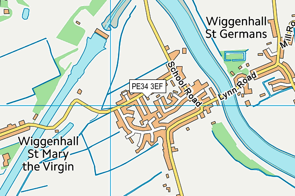PE34 3EF map - OS VectorMap District (Ordnance Survey)