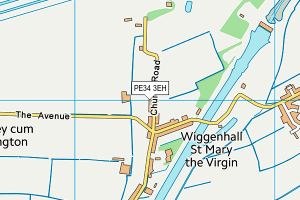 PE34 3EH map - OS VectorMap District (Ordnance Survey)